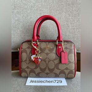 NWT！COACH MINI ROWAN CROSSBODY IN SIGNATURE CANVAS (COACH CH469) gift receipt